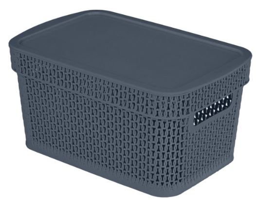 Корзина для хранения Keeplex Ajur с крышкой 5л 28,1х18,5х13,9см космический серый